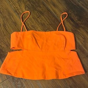 zara orange crop top
